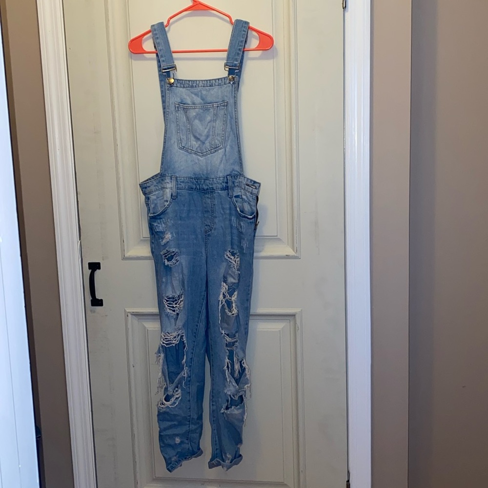 boutique ripped pant overalls